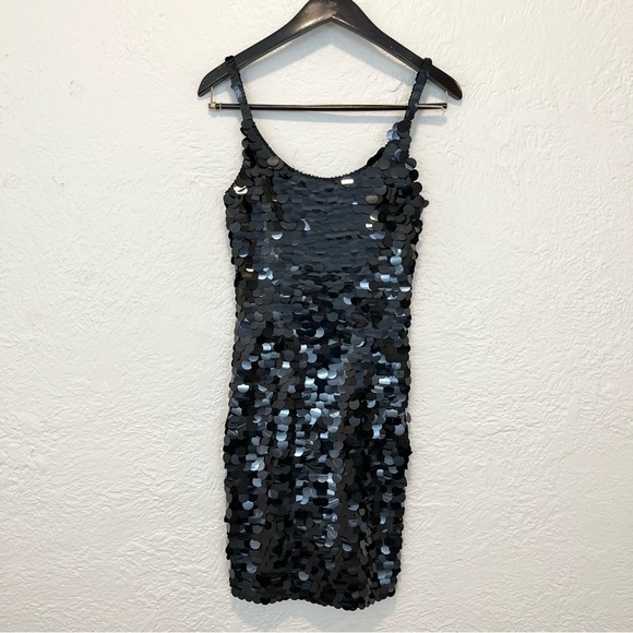 Vintage Rampage Paris Dress Small Black Sequin Beaded Embellished S - Picture 2 of 8